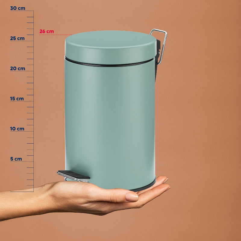 Kela Kosmetikeimer Monaco – 3 l – Metall, rund – Jadegrün