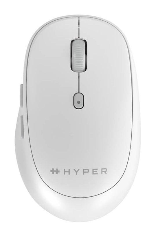 HyperSpace Next HS2100GL Mobile Maus – kabellos, für Rechtshänder, programmierbare Tasten, weiss