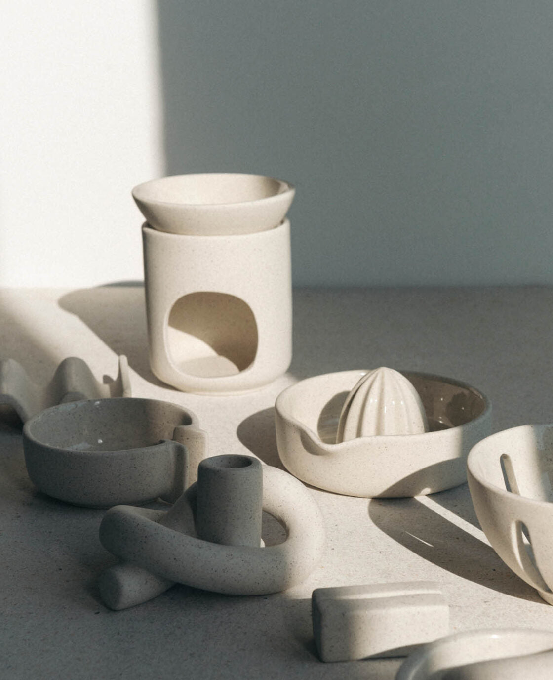 Esmée Duftlampe, Steingut, Beige, Ø 11 × 13.5 cm