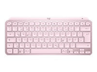 Logitech MX Keys Mini – Tastatur, kabellos (Bluetooth), DE-Layout (DE), beleuchtet, Rosa