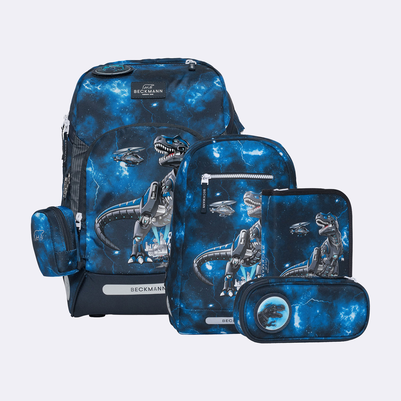 Beckmann Schulrucksack-Set – 6-teilig – Tech Rex