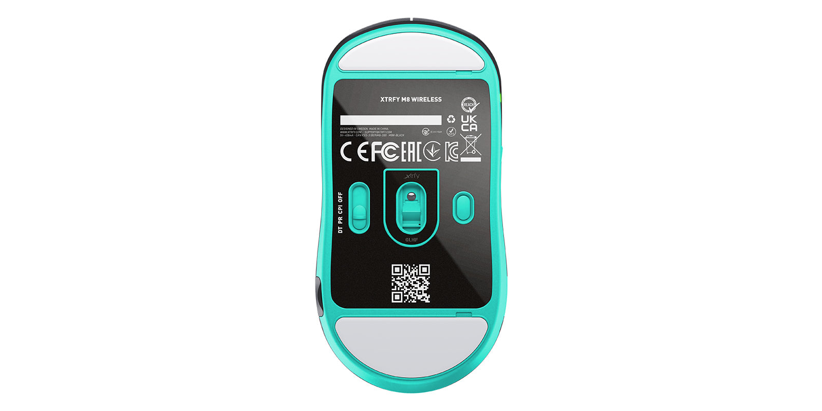 CHERRY XTRFY M8 – Gaming-Maus – Kabellos (2,4 GHz), 26000 DPI, RGB-Beleuchtung, beidhändig, Schwarz