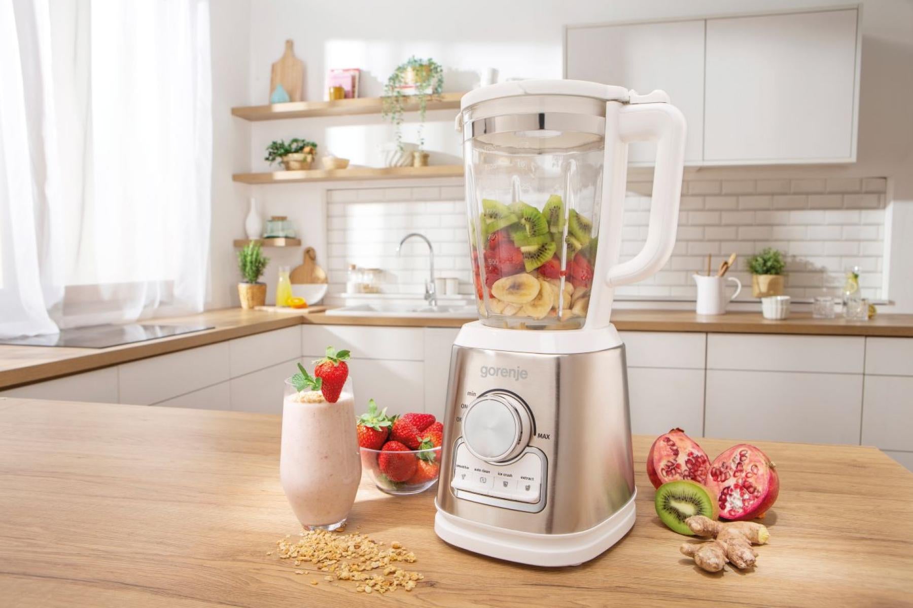 Gorenje Standmixer B1400E – 1,75 l, 1400 W, spülmaschinenfest – weiss/silber