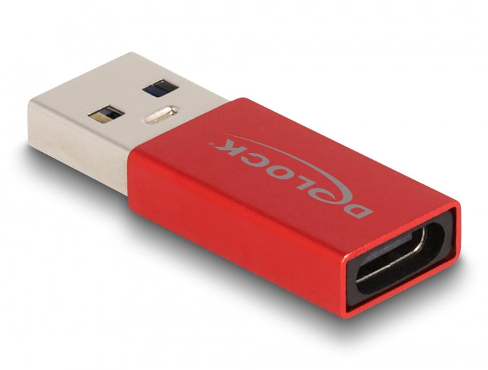 DeLOCK USB-Adapter USB-A auf USB-C – USB 3.2 Gen 2 (10 Gbit/s) – Rot