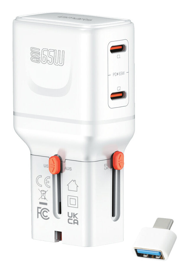 4smarts Nomad Pocket Netzteil (Universal) – 65 W, 2× USB-C, PD, PPS, QC, GaN – für Laptop, Smartphone, Tablet