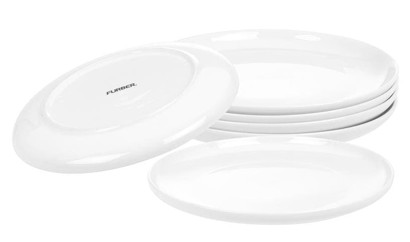 Furber. Speiseteller – 6er Set, Ø 26,5 cm, H 2,7 cm, Knochenporzellan, spülmaschinenfest, mikrowellengeeignet