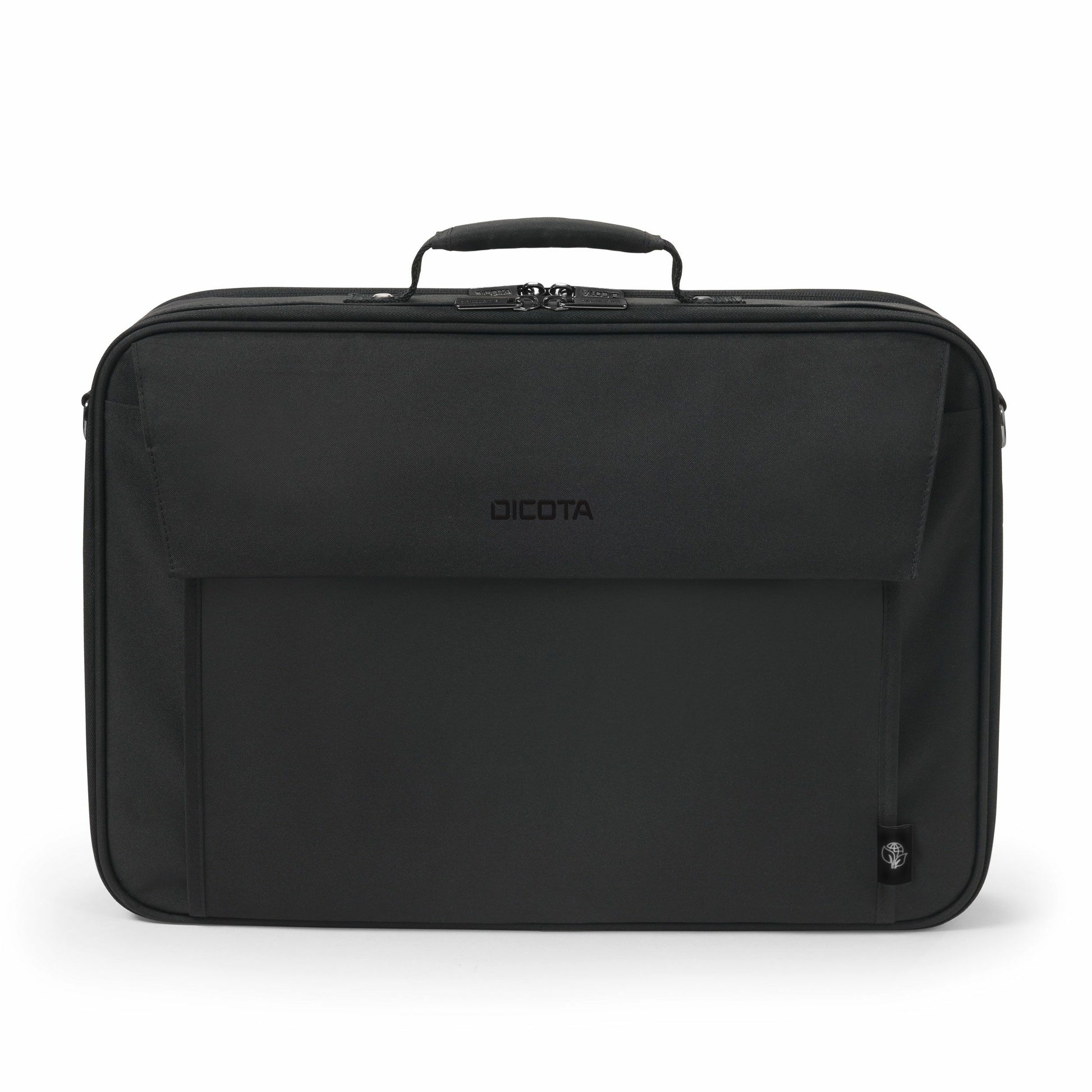 DICOTA Notebook-Tasche bis 15,6" – abnehmbarer Schultergurt, aus recyceltem PET – Schwarz