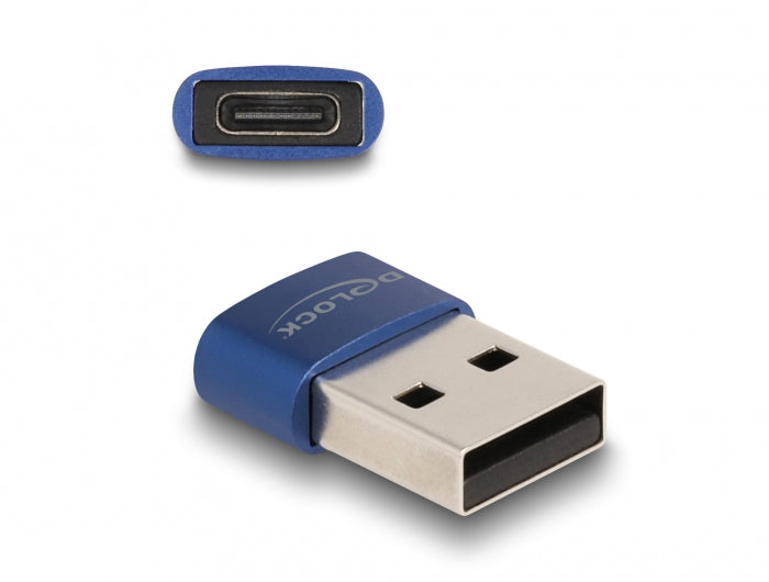 DeLOCK USB-Adapter USB-A auf USB-C – USB 2.0 (480 Mbit/s) – Blau