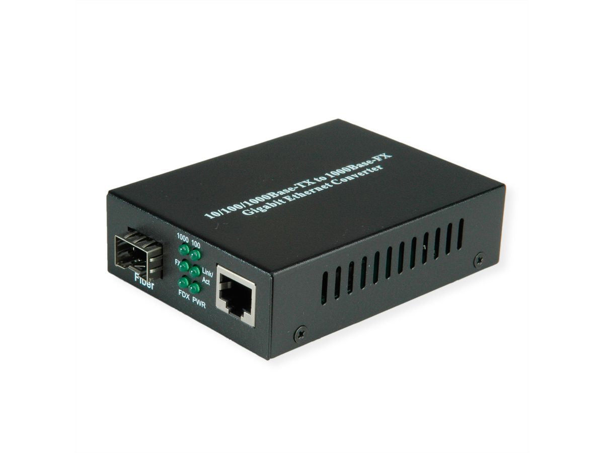 VALUE Medienkonverter LC zu RJ-45 – 1 Gbit/s (SFP, Single-/Multimode), 1× RJ-45 – für Gigabit-Ethernet