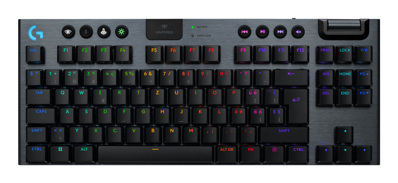 Logitech G915 X – Tastatur, kabellos (2,4 GHz), DE-Layout (DE), TKL (ohne Ziffernblock), Schwarz