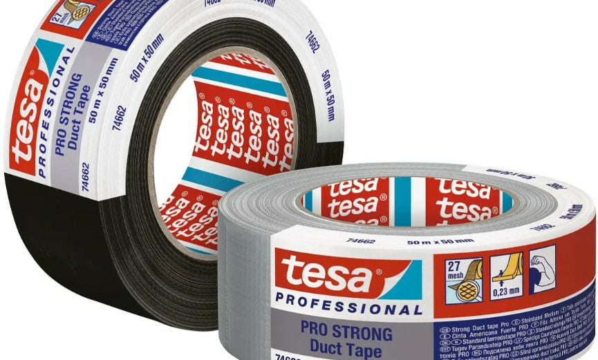 TESA Putzband, Schwarz – 30 mm × 50 m, Polyethylen, UV-beständig, Wetterbeständig