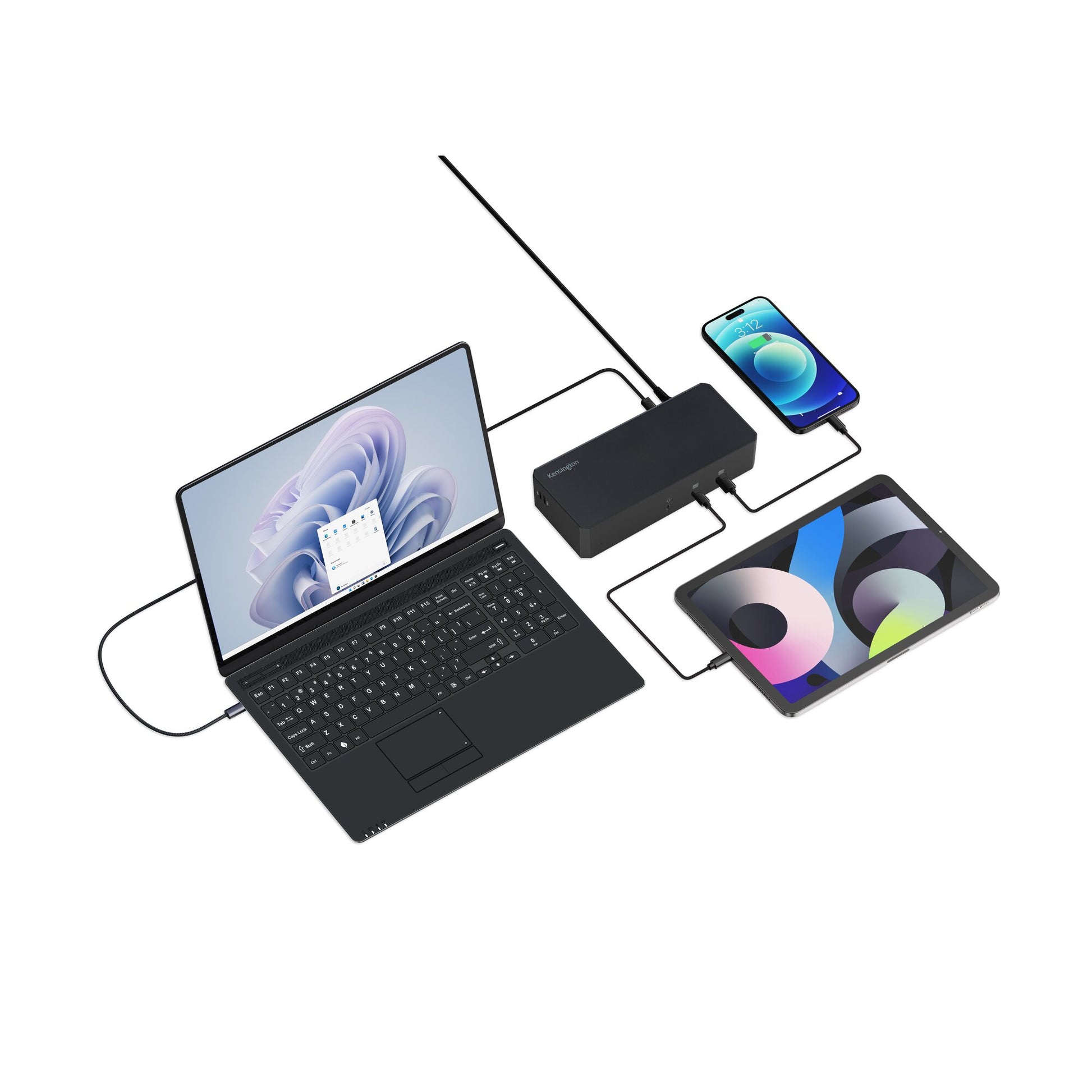 Kensington SD4843P Dockingstation – USB4, 2× DP, 1× HDMI, 4× USB-A, 3× USB-C, 100 W PD, GbE, für Windows 10+