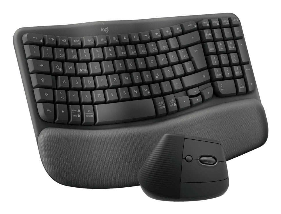 Logitech Wave Keys And Lift Combo – Tastatur-Maus-Set – Bluetooth & 2,4 GHz (USB-A) – QWERTZ (DE) – Graphit