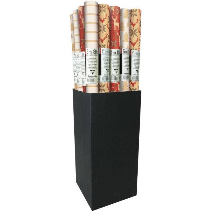 Clairefontaine Geschenkpapier Home Rot – Kraftpapier – 70 cm × 5 m – 70 g/m² – Weihnachten