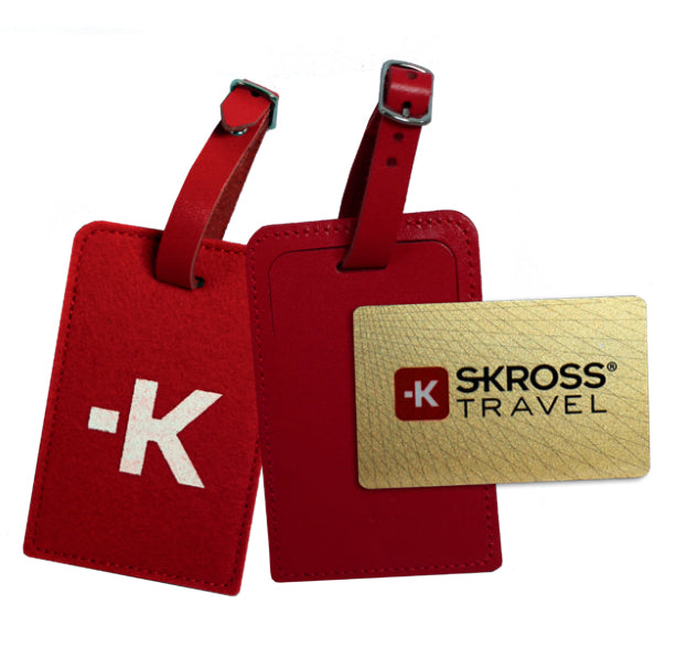 Skross Gepäckanhänger – 110×70 mm – Rot – Leder, PVC – 2 Stk.