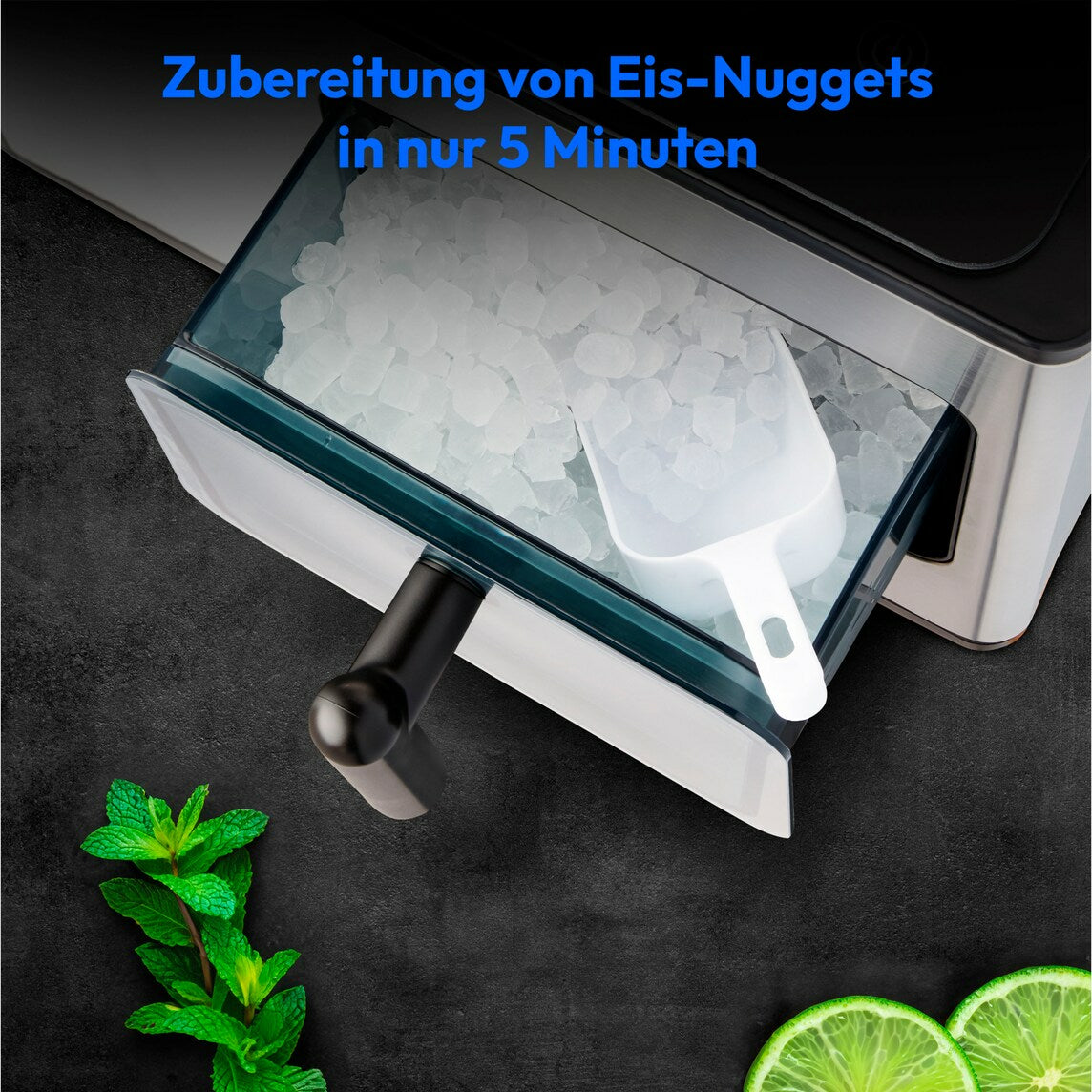 MEDION Eiswürfelmaschine MD 11960 – 15 kg/24 h, 2 l – schwarz/edelstahl
