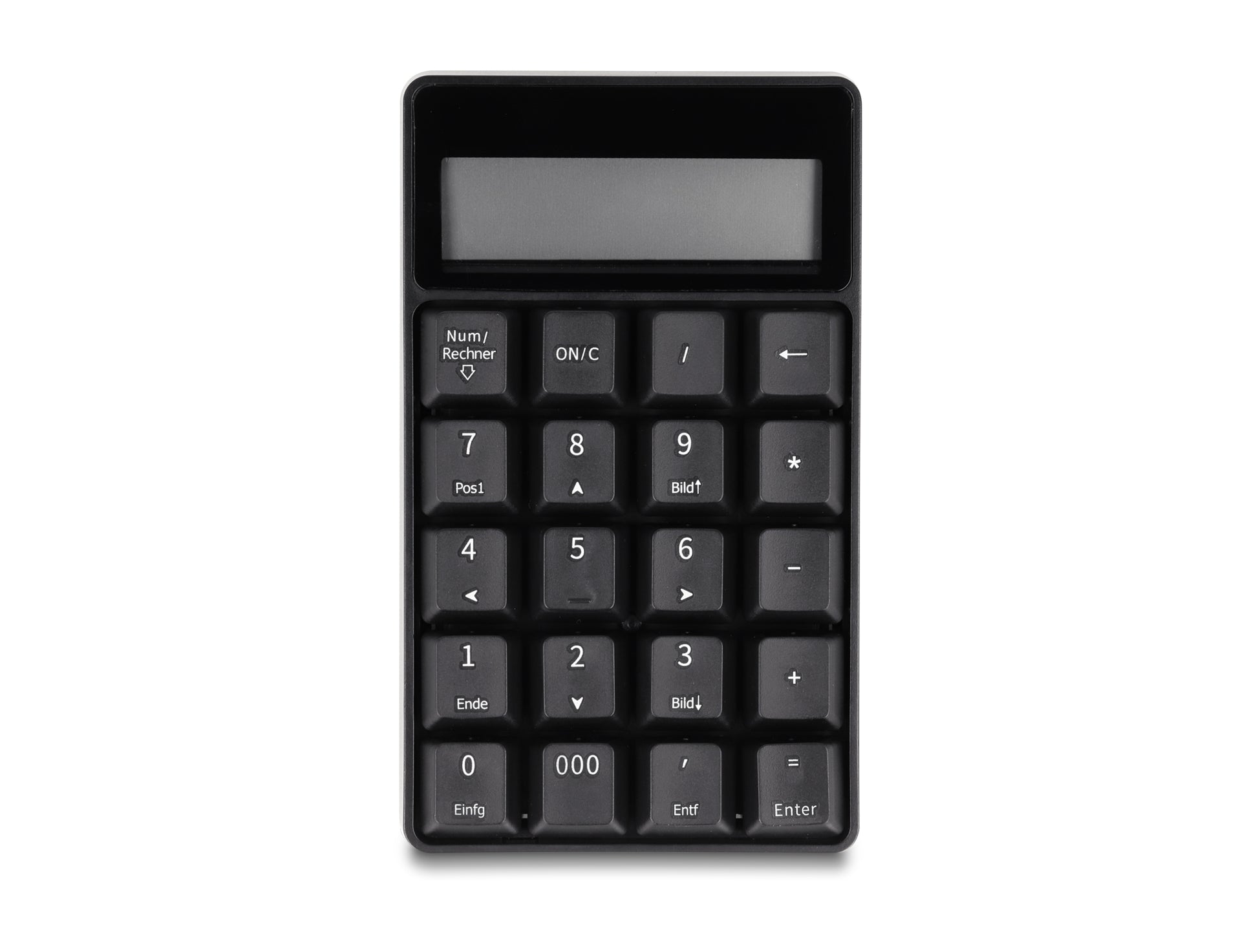 DeLOCK 2-in-1 – Nummernblock – 2,4 GHz USB-A (Nano-Empfänger) – mit Taschenrechner – Schwarz