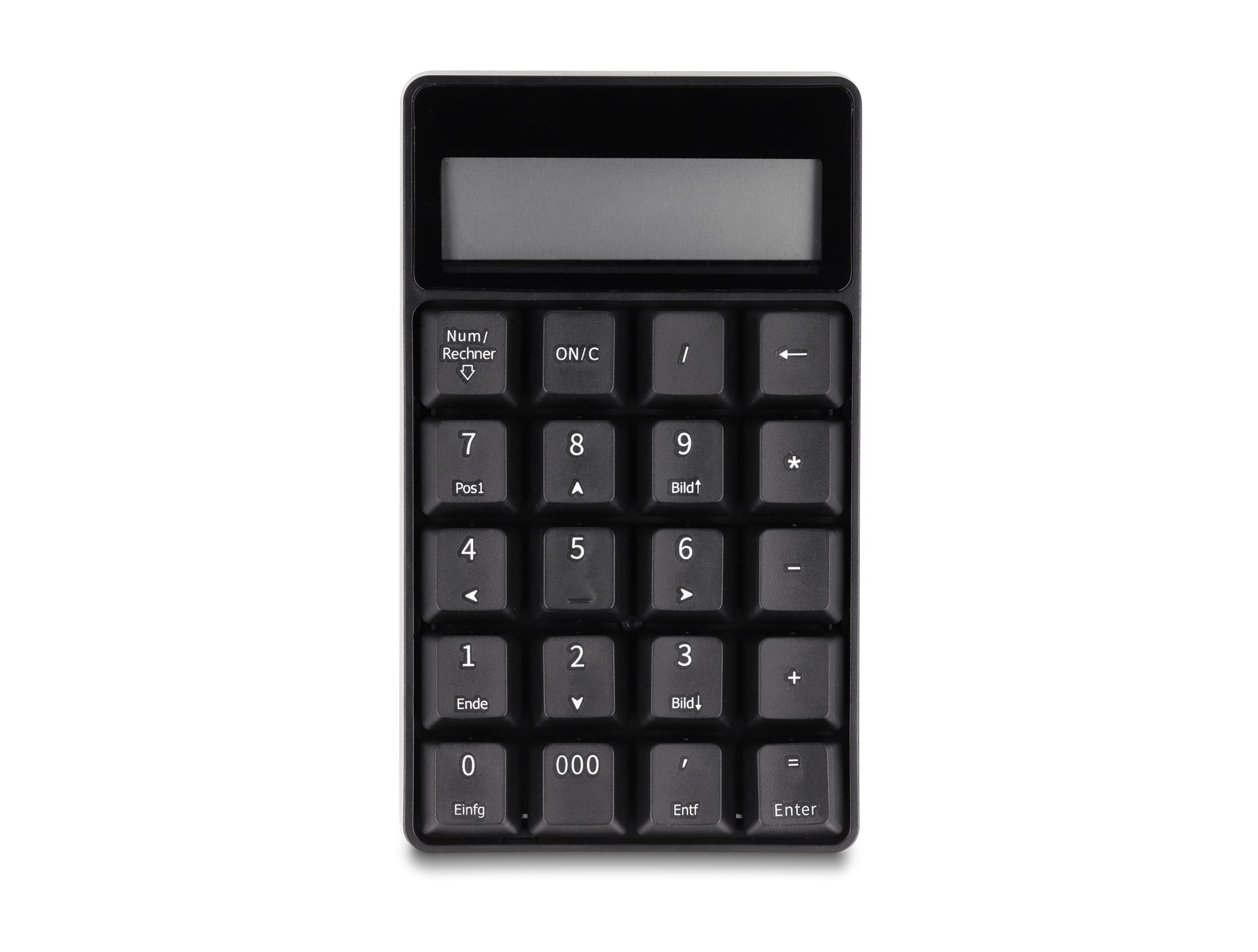 DeLOCK 2-in-1 – Nummernblock – 2,4 GHz USB-A (Nano-Empfänger) – mit Taschenrechner – Schwarz
