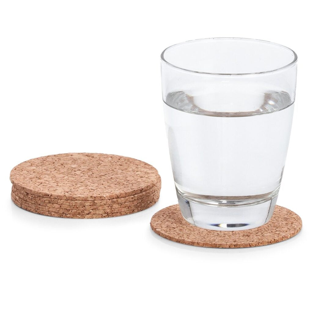 Zeller Present Glasuntersetzer – 6er Set, Ø 9,5 cm, Kork, Braun, für Glas