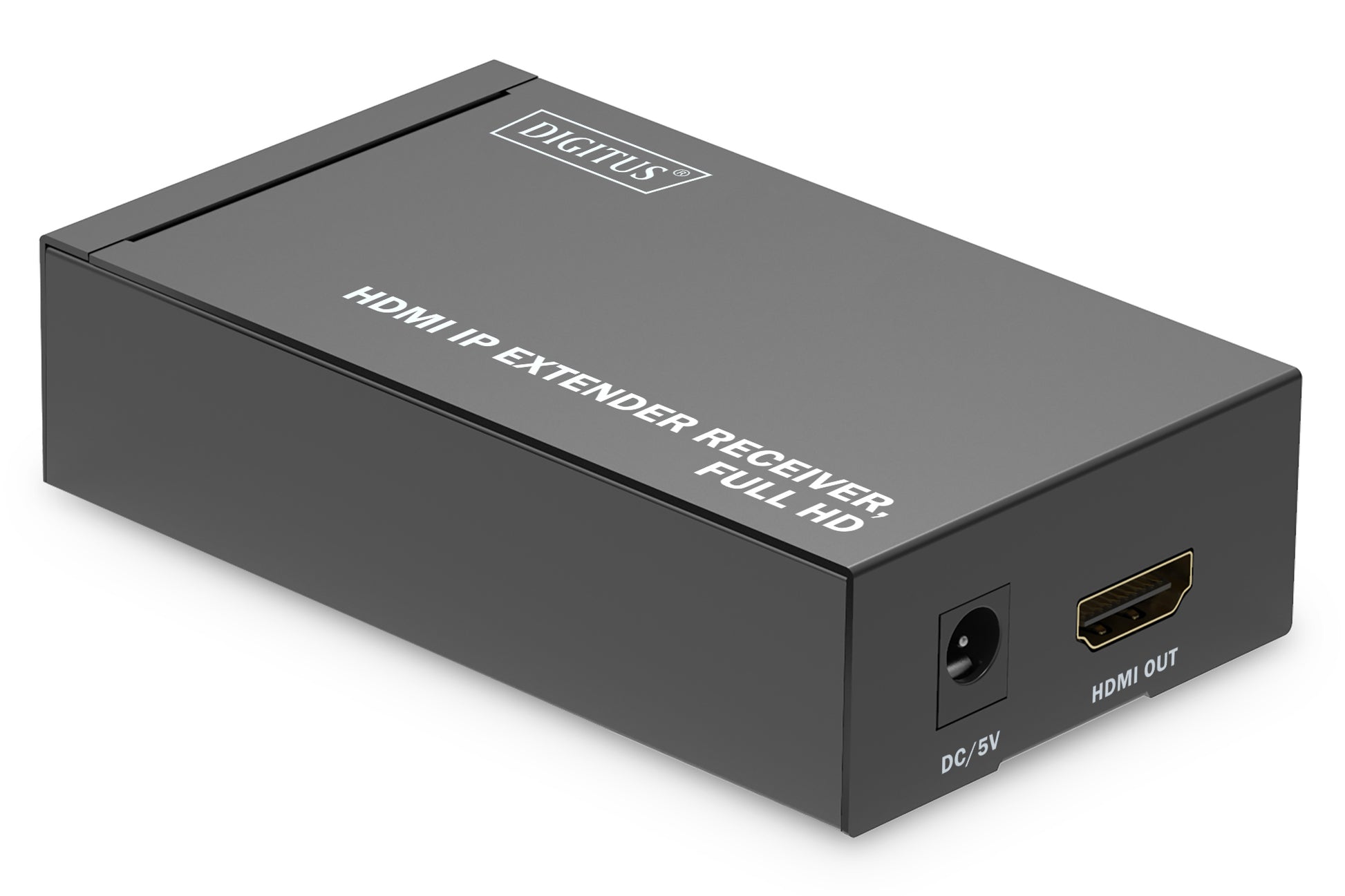 Digitus AV-Receiver – Full HD (1920×1080), kabelgebunden, HDMI, RJ-45 – für DS-55517 – Schwarz, Metall