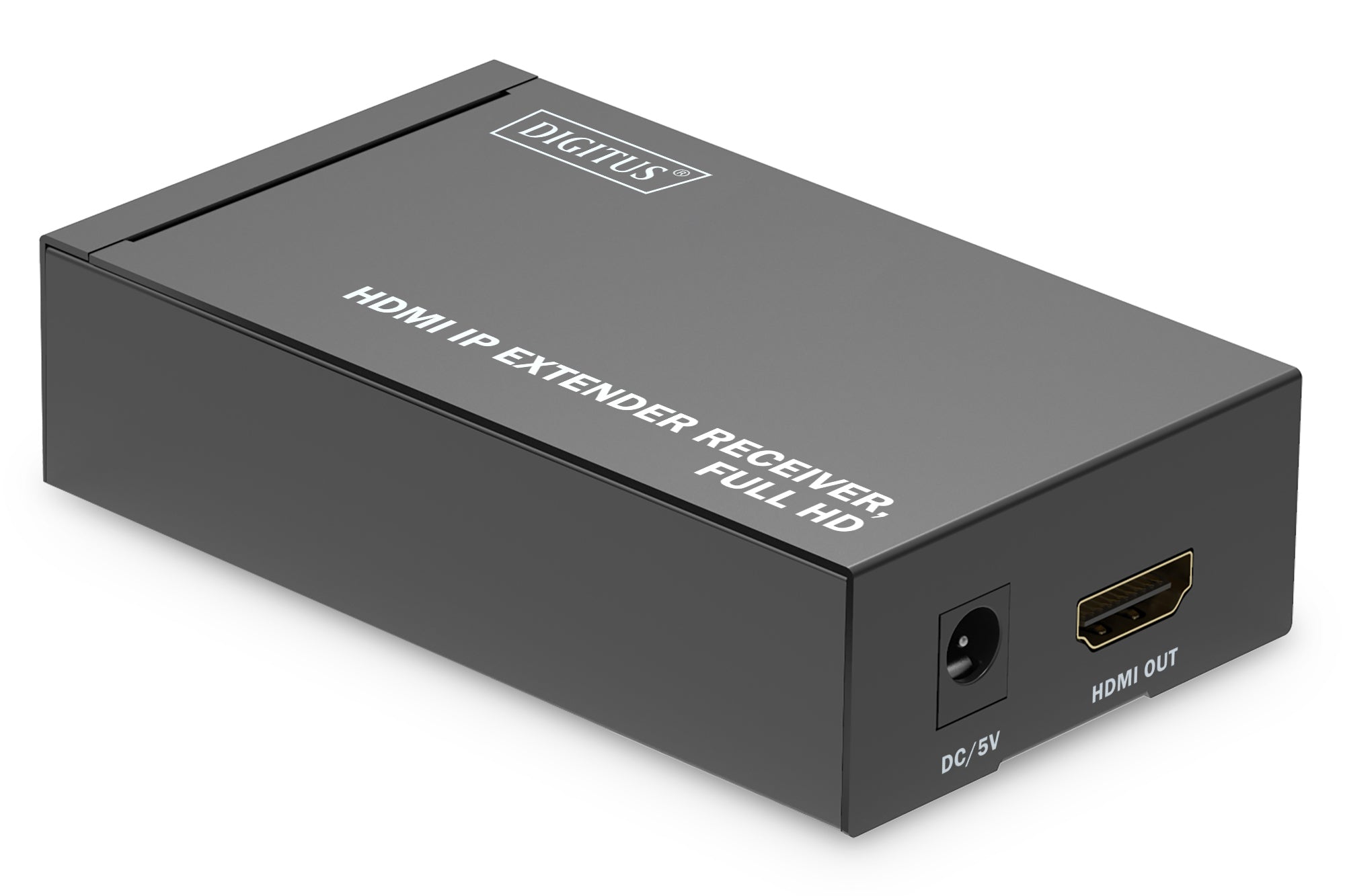 Digitus AV-Receiver – Full HD (1920×1080), kabelgebunden, HDMI, RJ-45 – für DS-55517 – Schwarz, Metall