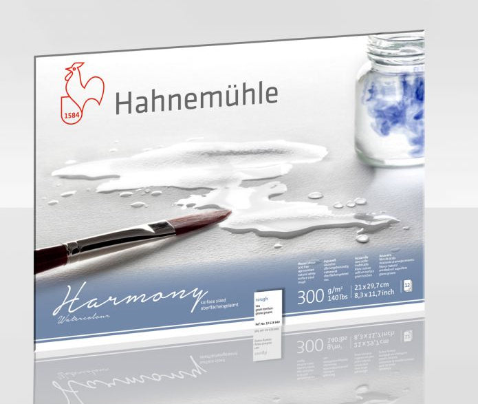 Hahnemühle Harmony Aquarellblock – A4 – 300 g/m² – 4-seitig geleimt – 12 Blatt – für Aquarell & Gouache