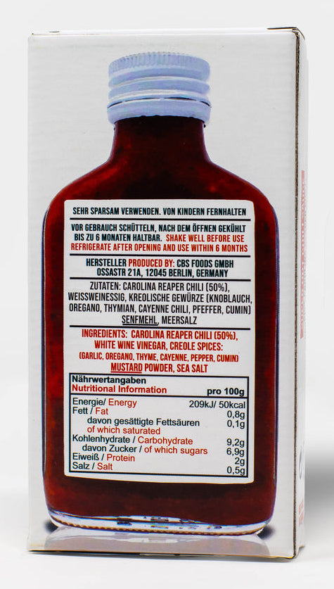 Crazy Bastard Sauce Chilisauce Superhot Reaper, vegan – 100 ml