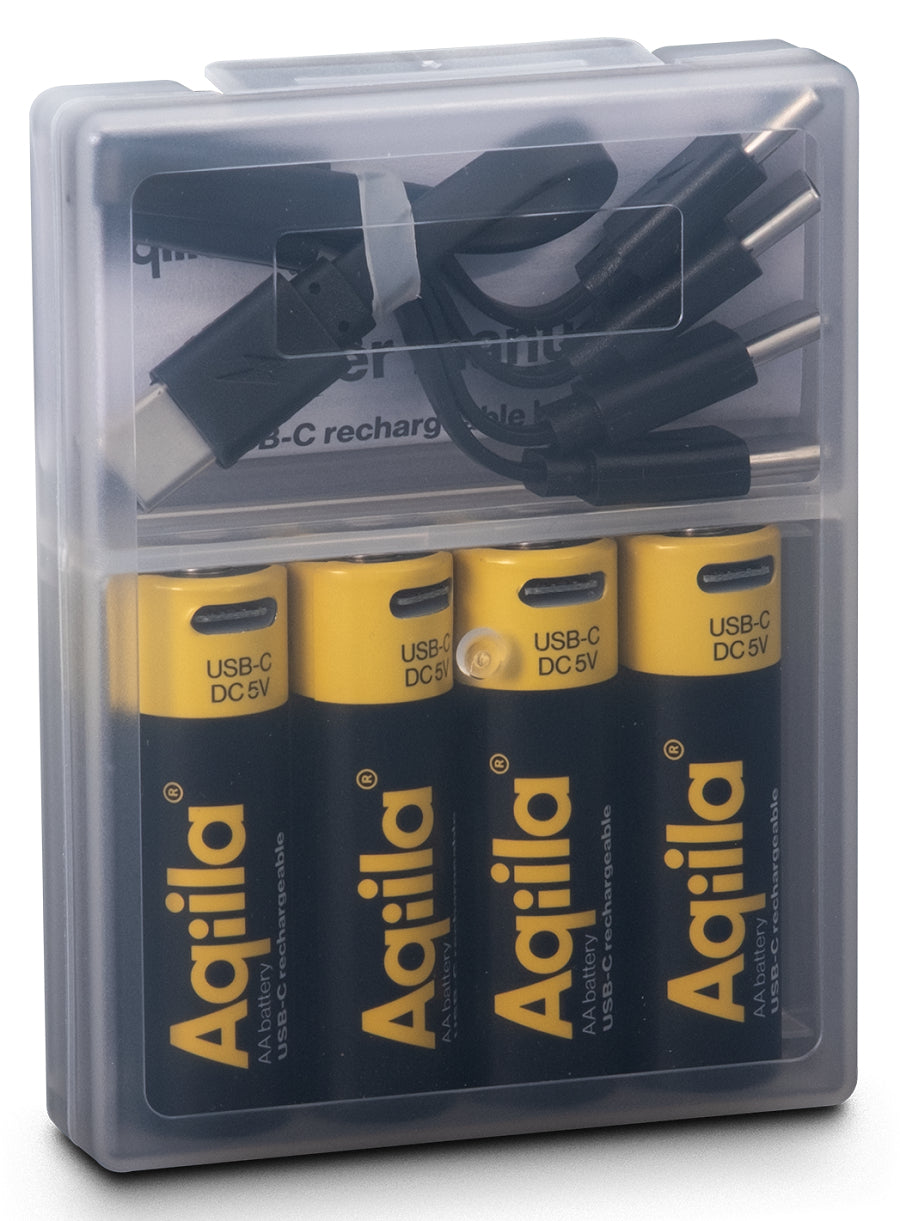 Aqiila AA Akkus, Li-Ion, 2000 mAh, 1,5 V – 4 Stk.
