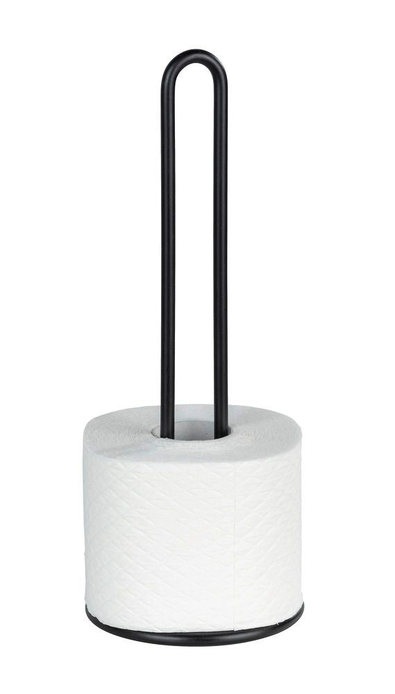 WENKO Küchenrollenhalter Metall, Ø 12,5 × 32,5 cm, Schwarz
