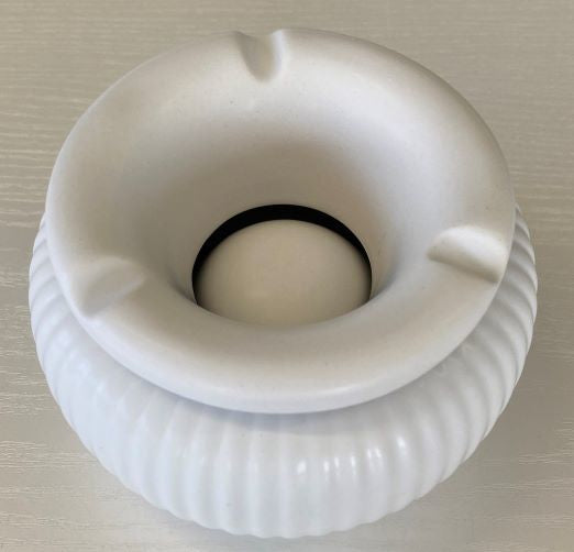 Dameco Aschenbecher – Ø 12,5 × 7,8 cm – Keramik, weiss