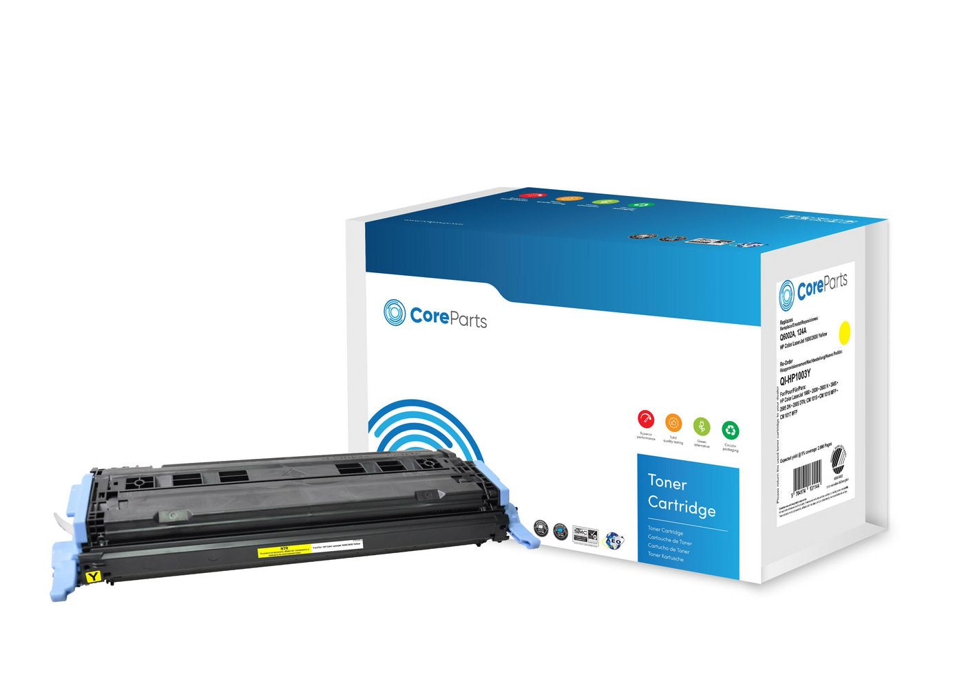 CoreParts HP 124A (Q6002A) Gelber Toner – Original – 2'000 Seiten – für HP Color LaserJet 1600/2600