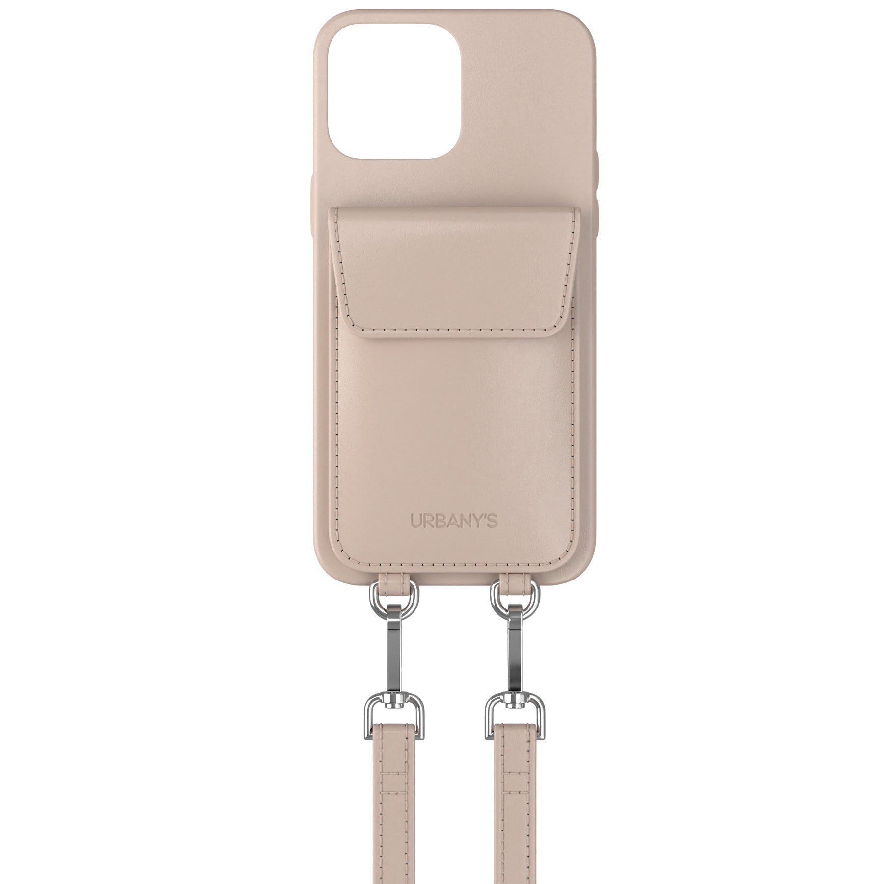 Urbany's Necklace-Hülle Beach Beauty – für Apple iPhone 15 Pro Max – beige – Kunstleder – mit Kordel