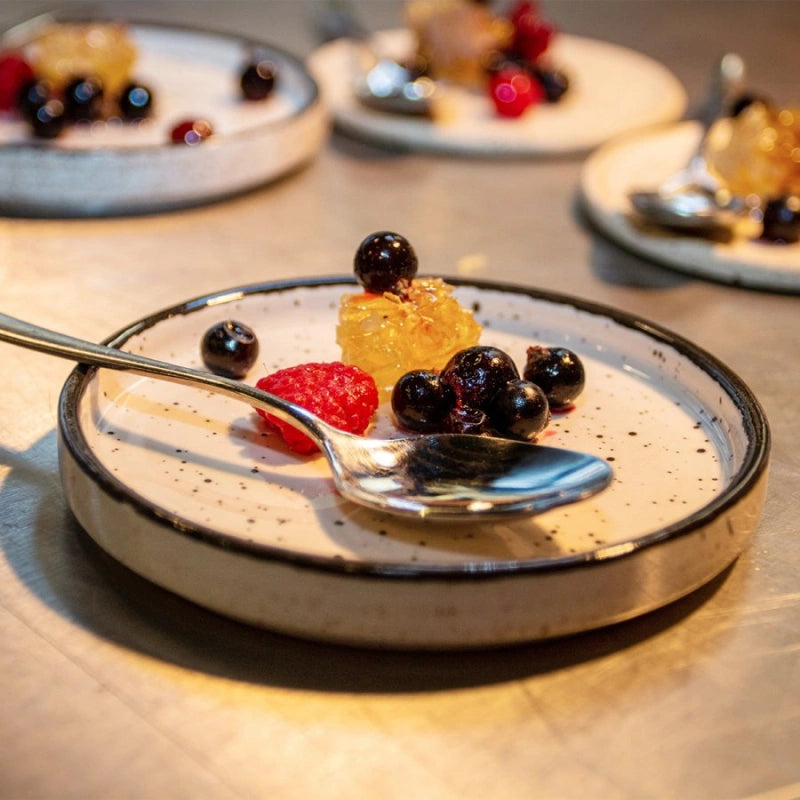 Lunasol Speise-Service – Set 18-teilig, Porzellan, Grau, spülmaschinenfest, mikrowellengeeignet