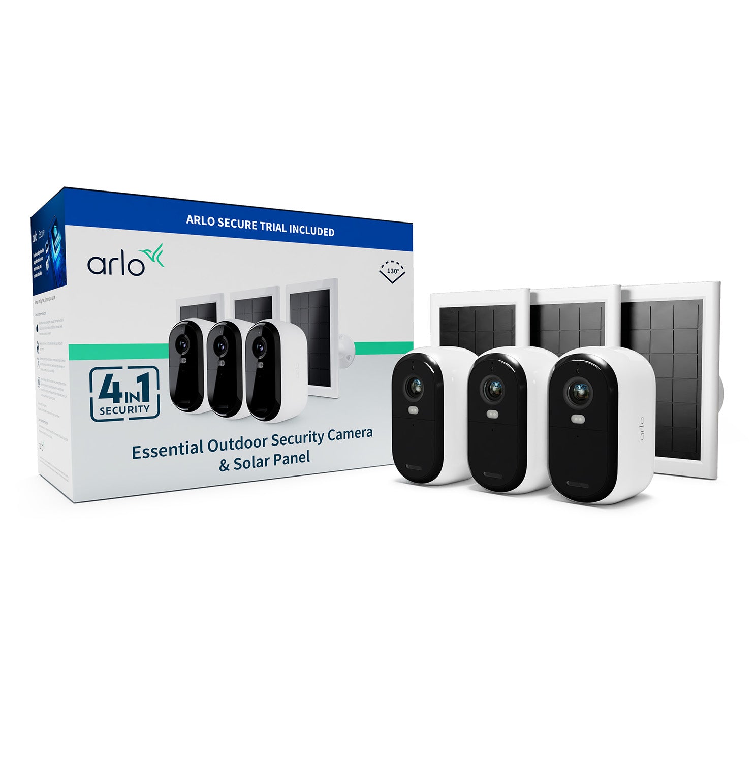 Arlo Essential2 VMK2350 IP-Kamera – Full HD, 2 MP, IP65, Weiss, 3er-Pack