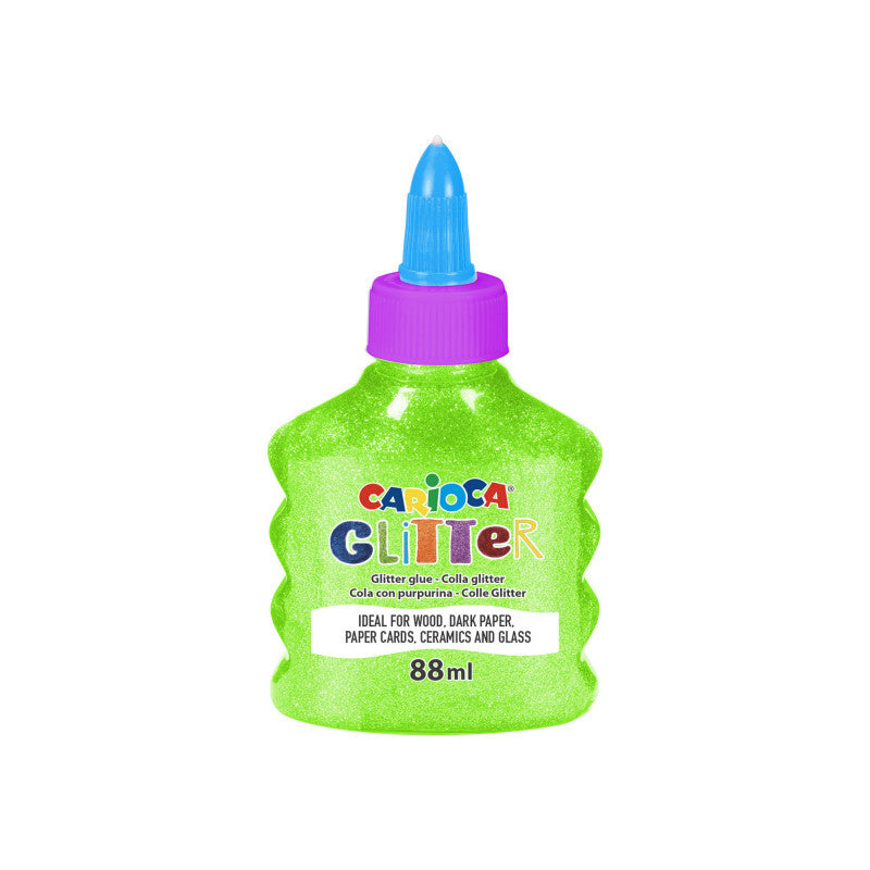 Carioca Glitzerkleber – Neongrün, 88 ml, für Papier