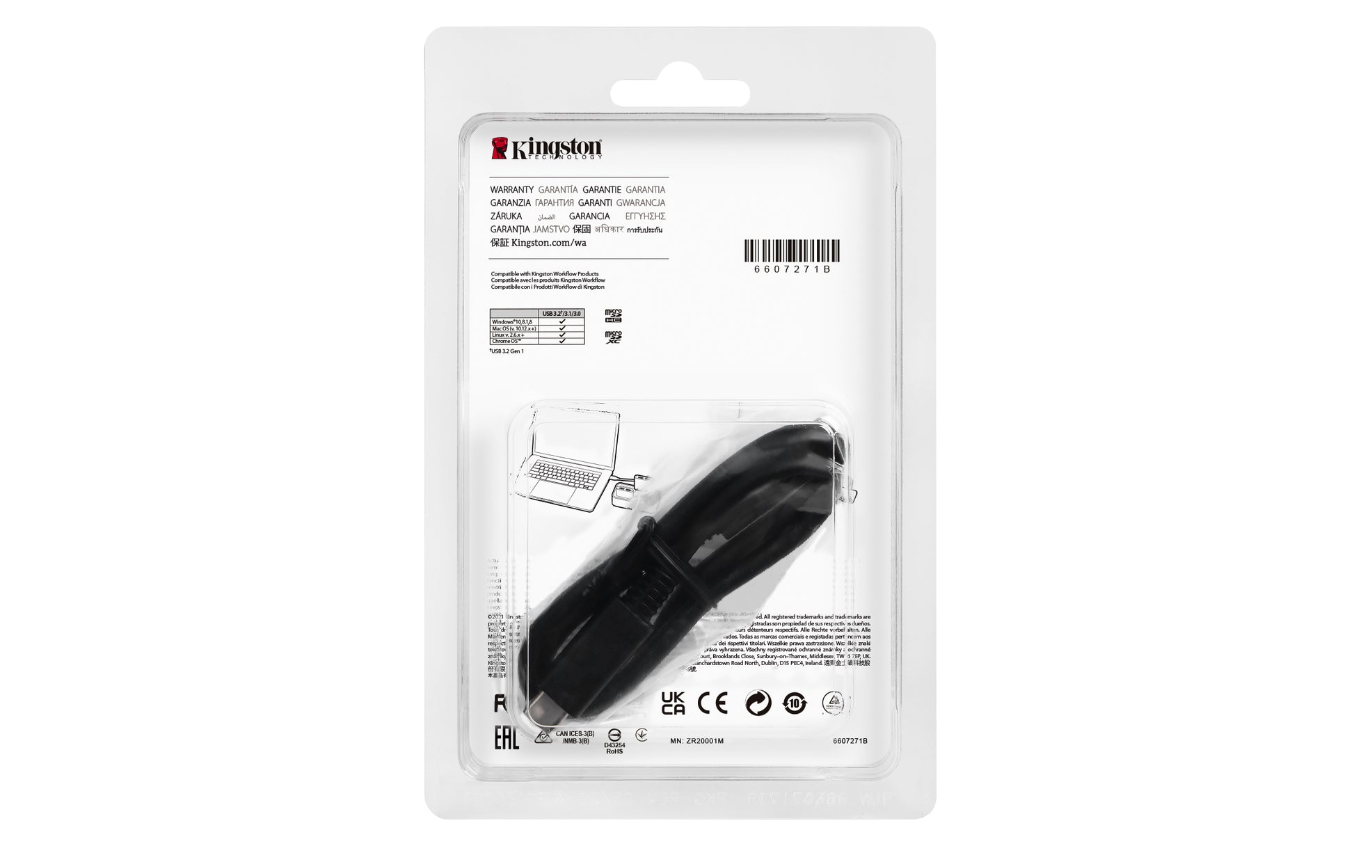Kingston Technology Kingston Workflow Dual-Slot Kartenleser – microSD/microSDHC/microSDXC – USB-C 3.2 Gen 1 – 5 Gbit/s