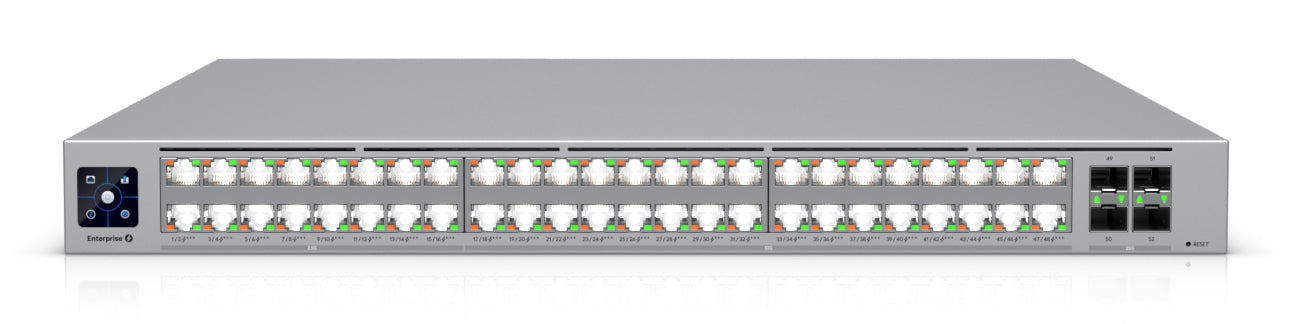Ubiquiti Managed L2/L3 Switch – 32× 10G + 16× 2,5G, 4× SFP28, PoE+, PoE++, PoE-Budget 2150 W, 1U