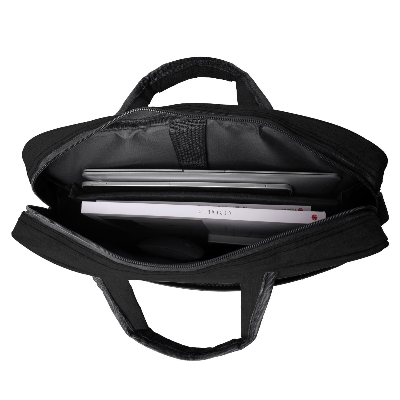 eSTUFF Notebook-Tasche für Notebooks bis 16" – Schultergurt, Trolley-Haltegurt – Schwarz
