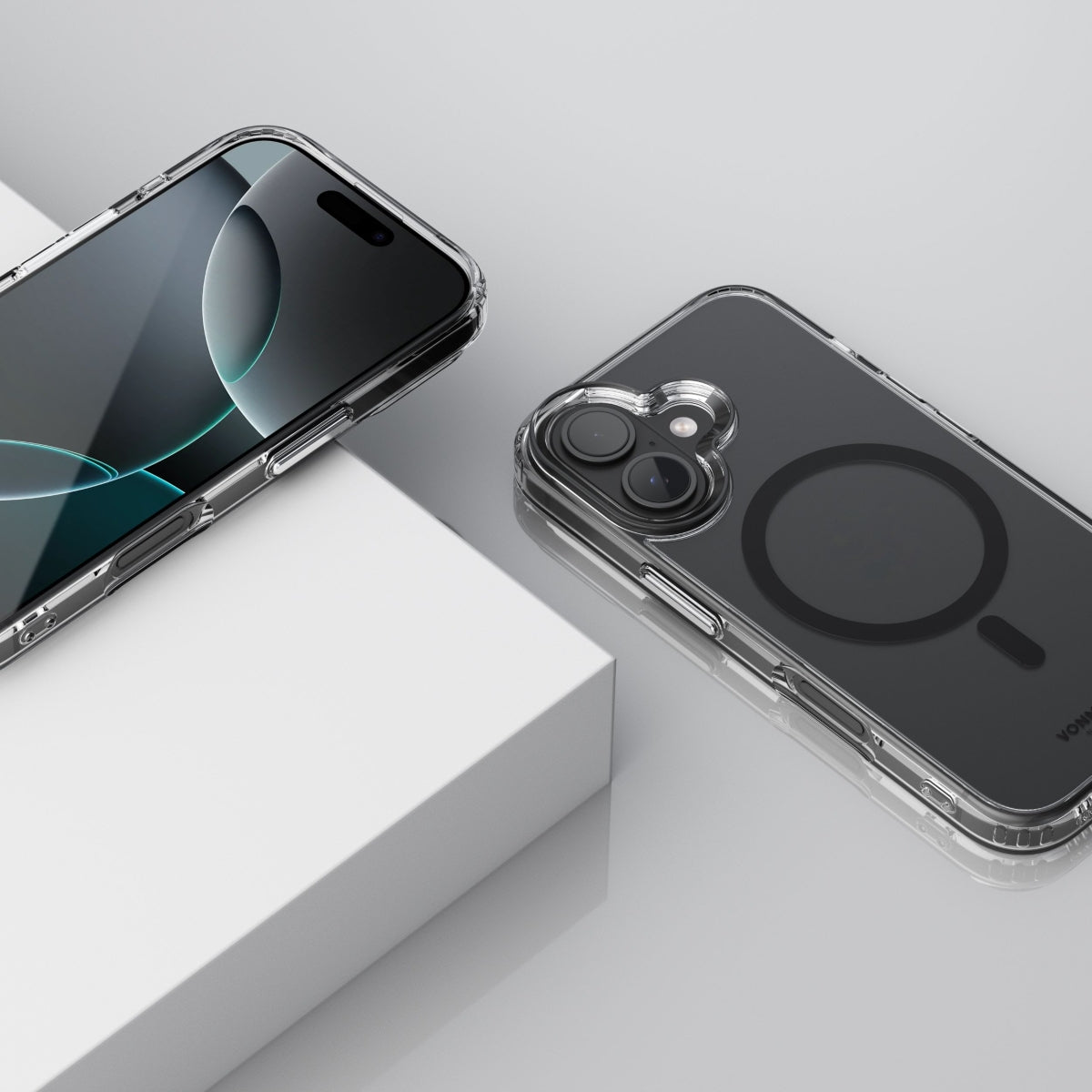 Vonmählen Backcover – für Apple iPhone 16, MagSafe, Kunststoff, schwarz/transparent