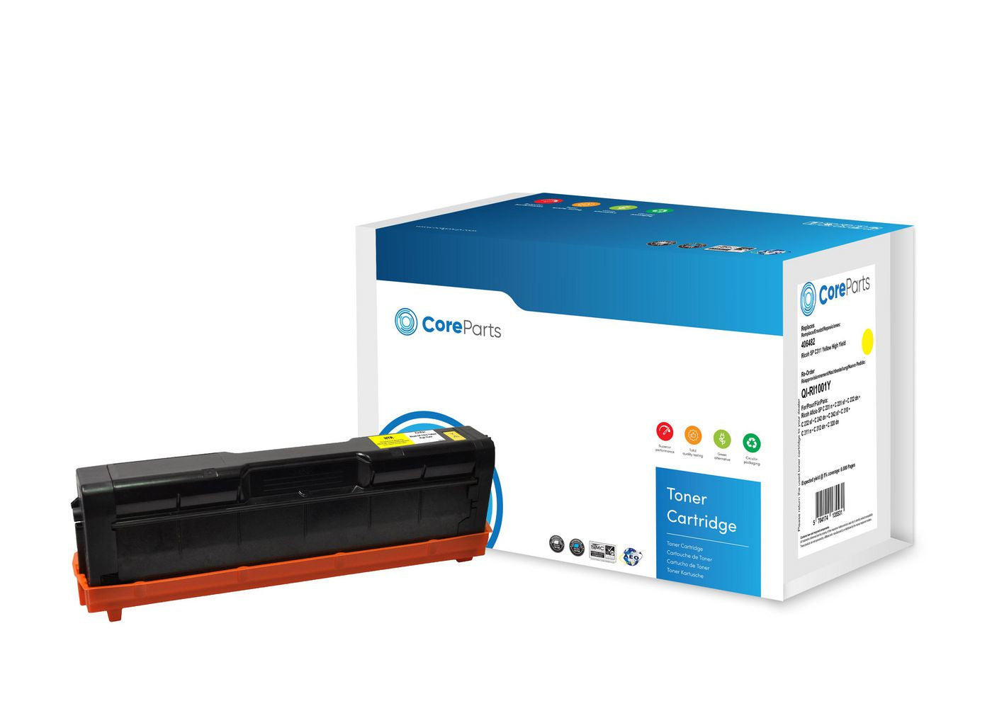 CoreParts 406482 (APTR406482E) Gelber Toner – Kompatibel XL – 6'000 Seiten – für Ricoh SP C311