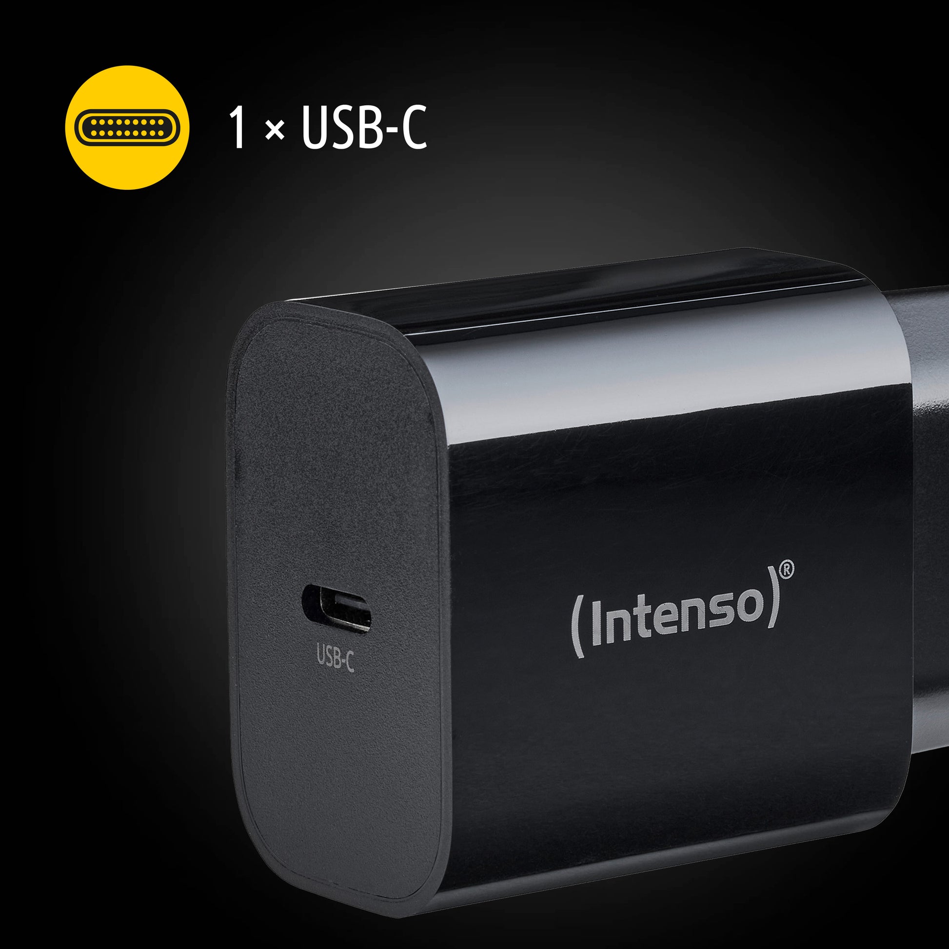 Intenso W20C USB-Ladegerät 20 W – USB-C×1 – für Smartphones und Tablets – Schwarz