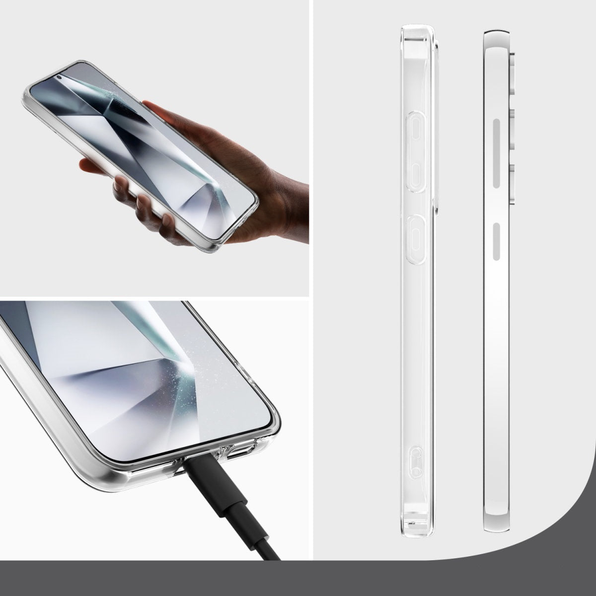 4smarts 360 Schutz Set – Backcover – für Samsung Galaxy S25, Transparent, Reinigungsset, Tragetasche