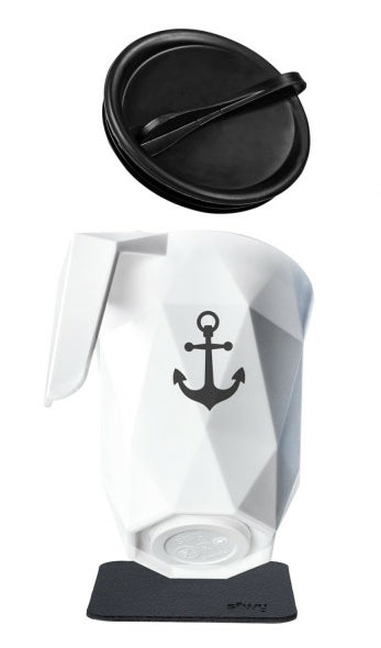 Silwy Tasse – 0,3 l, Ø 8,5 cm, H 12,0 cm, Kunststoff, Weiss, mit Deckel, stapelbar
