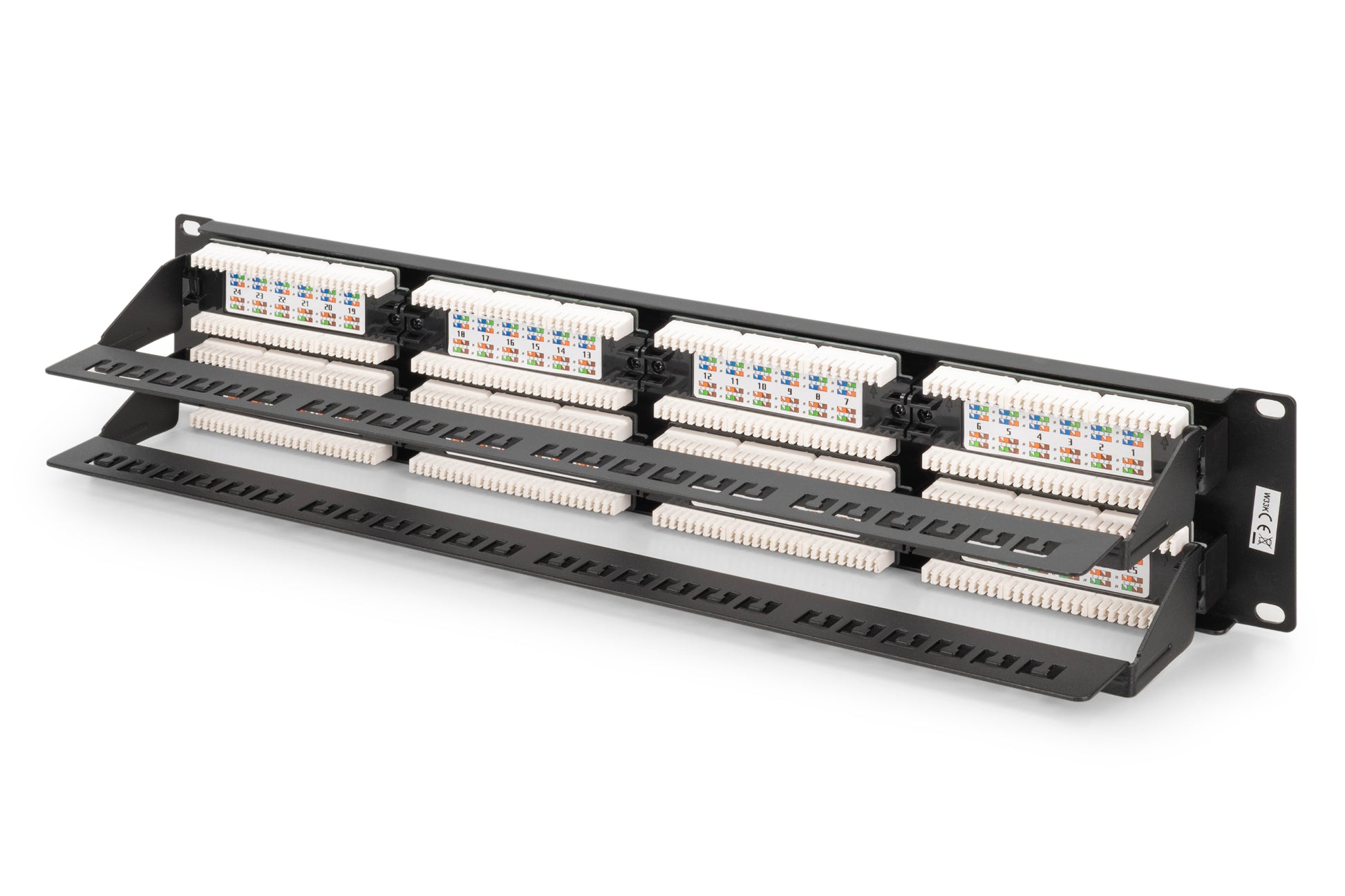 Digitus Cat 6 Patchpanel – 48× RJ‑45, Klasse E, UTP, 19", Schwarz
