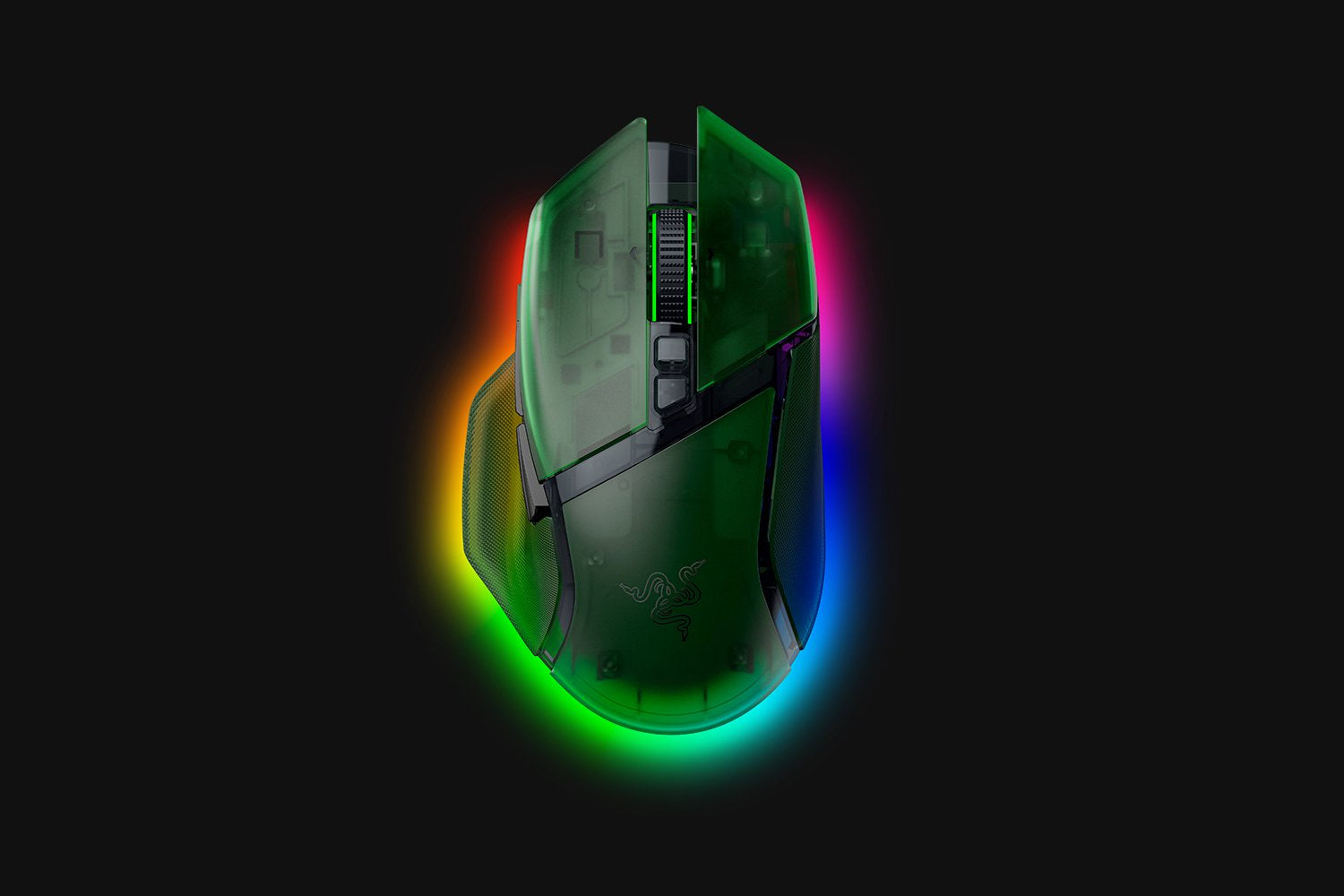 Razer Basilisk V3 Phantom Green Edition Gaming-Maus – kabellos, RGB-Beleuchtung, Ein-/Ausschalter, grün