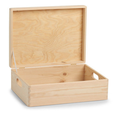Zeller Present Aufbewahrungsbox (mit Deckel) – Holz – Natur – 400 × 140 × 300 mm