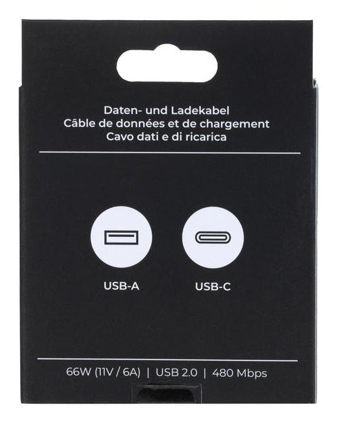 ONIT USB-A auf USB-C Kabel – USB 2.0 (480 Mbit/s) – 0,5 m – PD 66 W – Textilmantel – Weiss