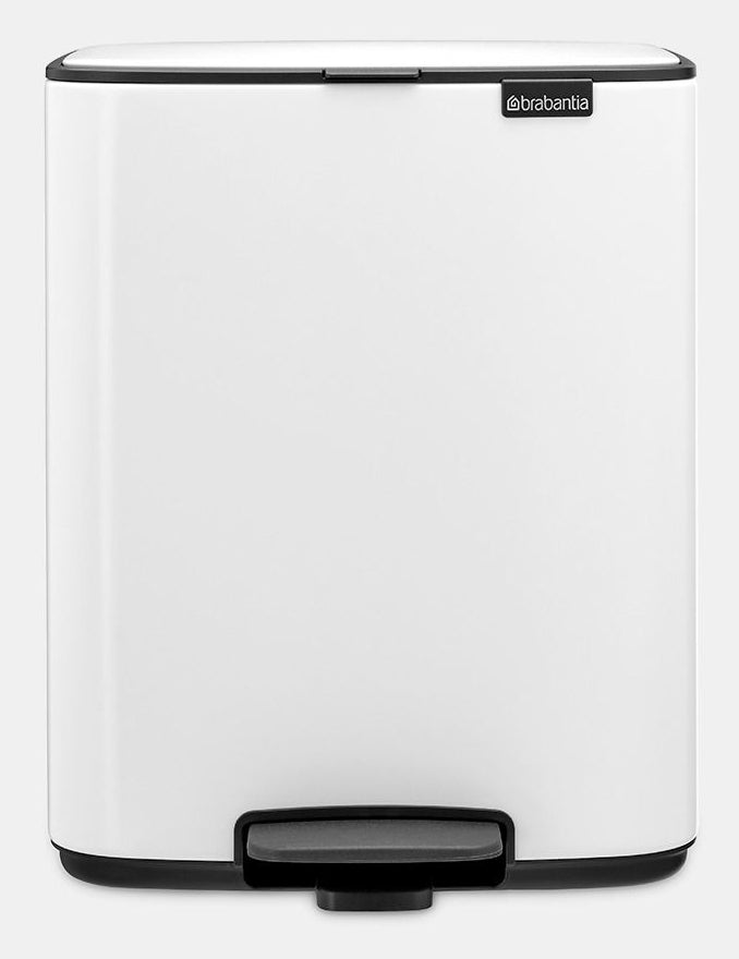 Brabantia Papierkorb Bo – 12 l – Stahl, weiss – B × H × T 292 × 369 × 263 mm