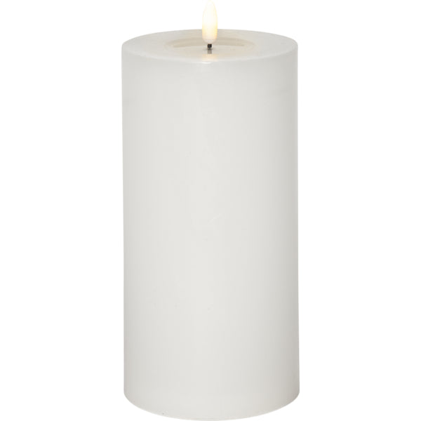 Star Trading LED-Kerze – Ø 10 × 22,5 cm – Batteriebetrieben, Timer 6 Stunden an/18 Stunden aus, Weiss