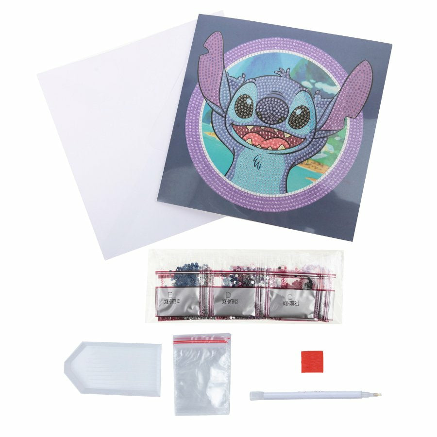 CRAFT Buddy Crystal Art Card – Diamond Painting Set – Stitch (Disney) – 18 × 18 cm – ab 8 Jahren